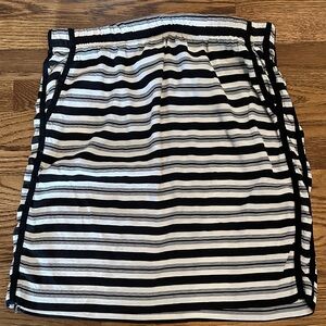 LOFT Black & White Striped Mini Skirt